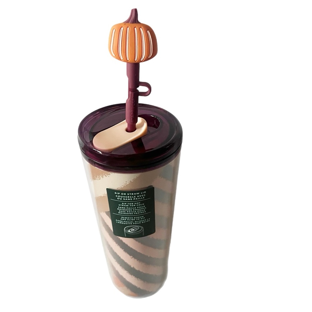 Starbucks 24 Ounce Autumn Hot / Cold Cup Tumbler with Pumpkin Topper